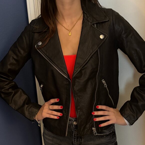 Madewell Jackets & Blazers - Madewell washed leather moto jacket